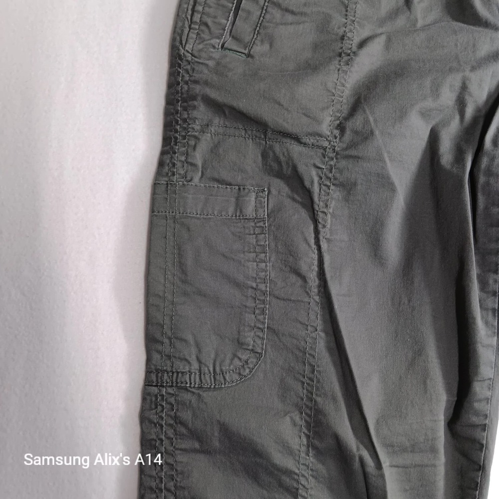 Eddie Bauer Women Pants Size 8 Mility Green Cargo Capri‎ Hiking Cotton Blend - Picture 5 of 11